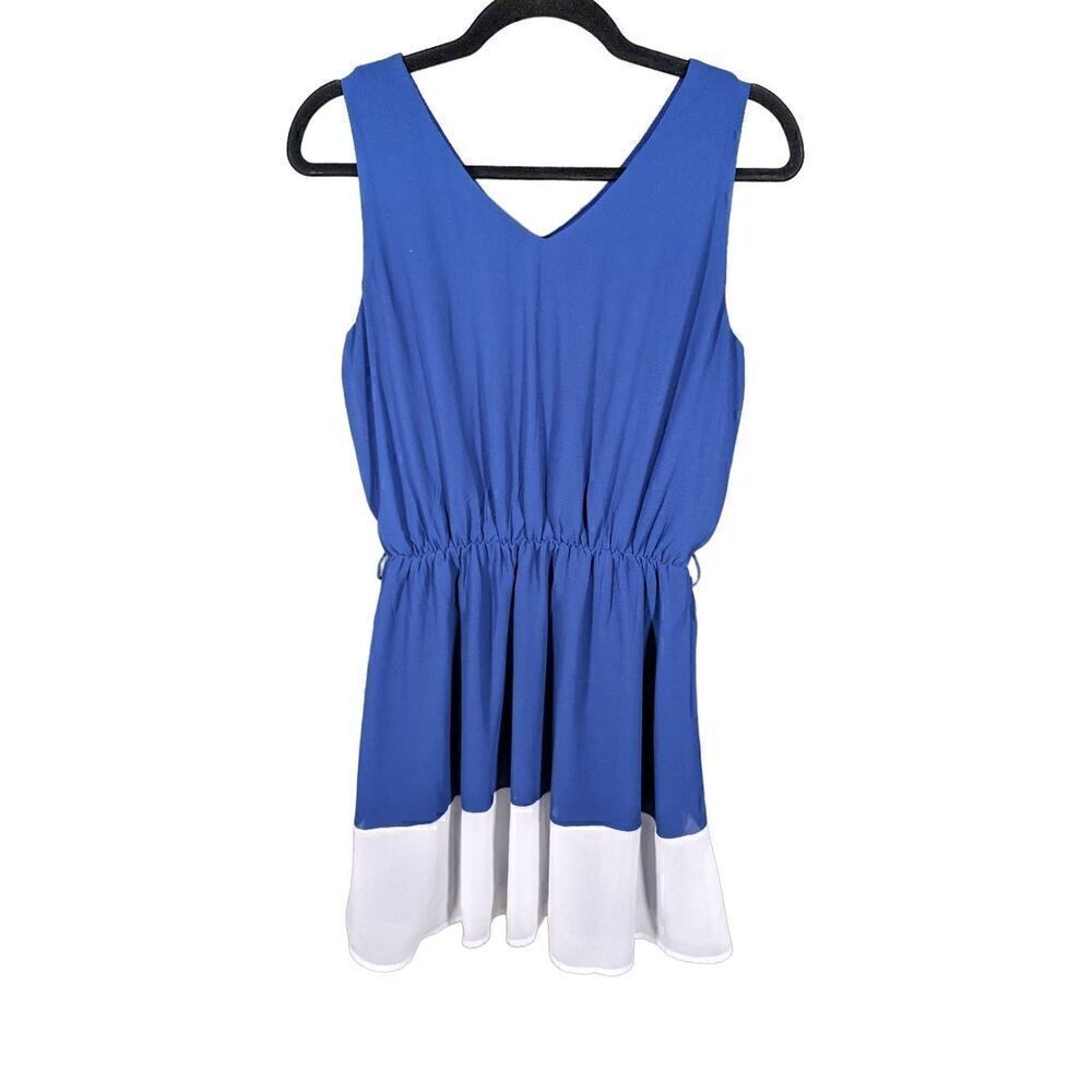 Papaya Tunic/Dress Blue and White with Scrunched Waist Women's Size M